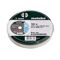 Sada řezných kotoučů Metabo Promotion 115mm x 1,0 x 22,23 Inox, 10 ks (616358000)